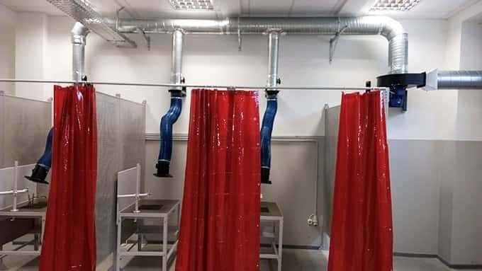 Welding booth-air suction system