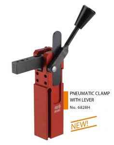 Pneumatic clamp with lever